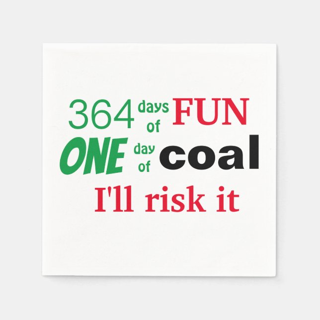 Funny Saying Christmas Coal Napkin (Front)