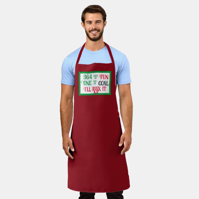 Funny Saying Christmas Red Apron (Worn)