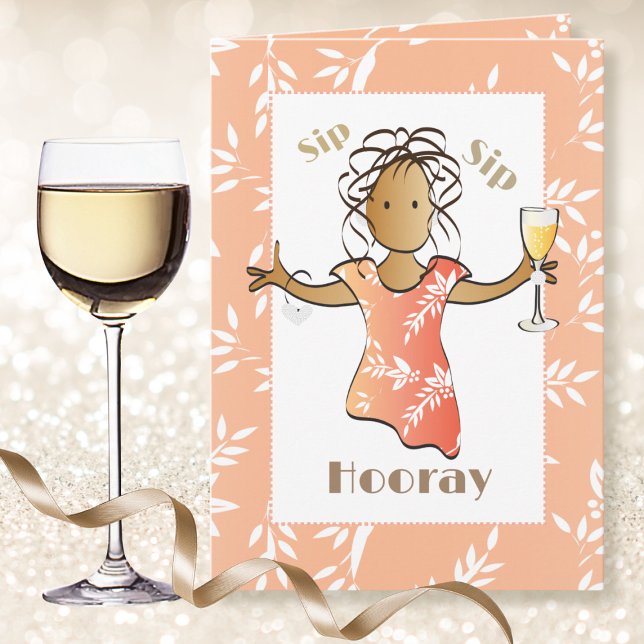 Funny Saying Cute Ethnic Woman Cartoon Birthday Card (Creator Uploaded)