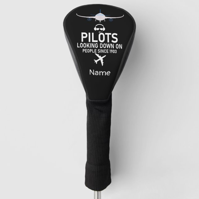 Funny saying for pilot golfer head cover (Front)