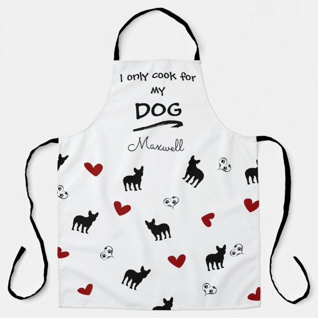 Funny Saying French Bulldog Pattern Personalised Apron (Front)