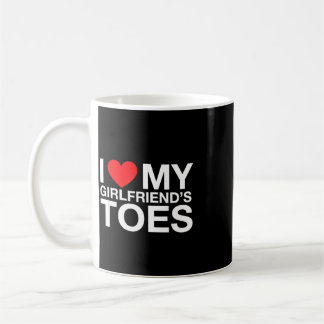 Funny saying heart my girlfriend toes sarcastic  coffee mug