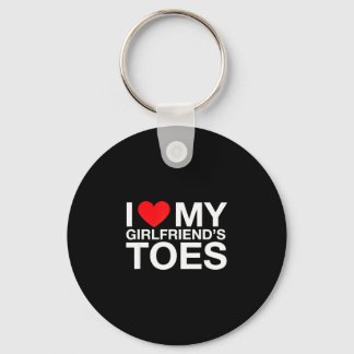 Funny saying heart my girlfriend toes sarcastic  key ring