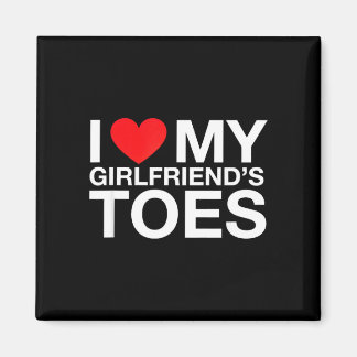 Funny saying heart my girlfriend toes sarcastic  magnet
