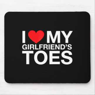 Funny saying heart my girlfriend toes sarcastic  mouse pad