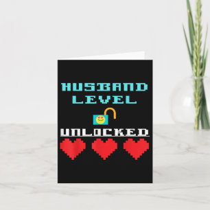 Funny Saying Husband Level Unlocked Wedding Groom  Card