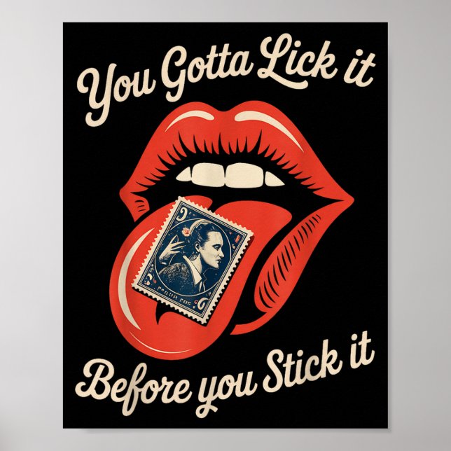 Funny Saying Lick It Before You Stick It Joke Wome Poster (Front)