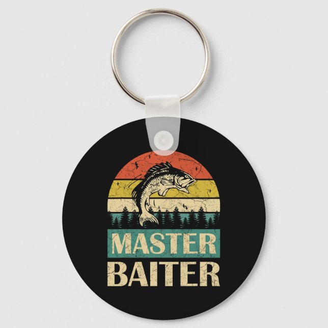 Funny Saying-master Baiter Fishing Fishermen Men W Key Ring (Front)