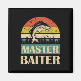 Funny Saying-master Baiter Fishing Fishermen Men W Magnet