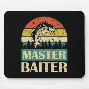 Funny Saying-master Baiter Fishing Fishermen Men W Mouse Pad