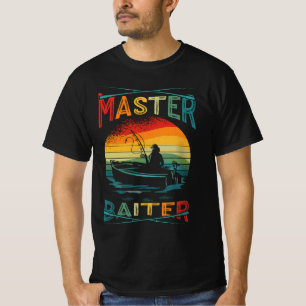 Funny Saying Master Baiter VIntage Sunset Fishing  T-Shirt