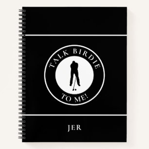 Funny Saying Monogram Golf Log Game Day Progress Notebook