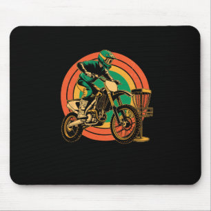 Funny Saying Motocross Meets Disc Golf Combo Win W Mouse Pad