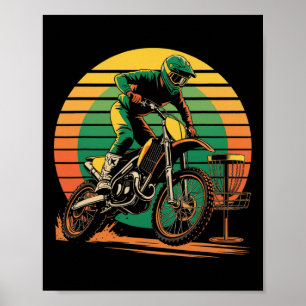 Funny Saying Motocross Meets Disc Golf Combo Win W Poster