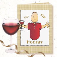Funny Saying Red Wine Male Cartoon Happy Birthday