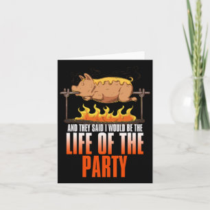 Funny Saying Roasted Pig Rotisserie Pork Lover Foo Card