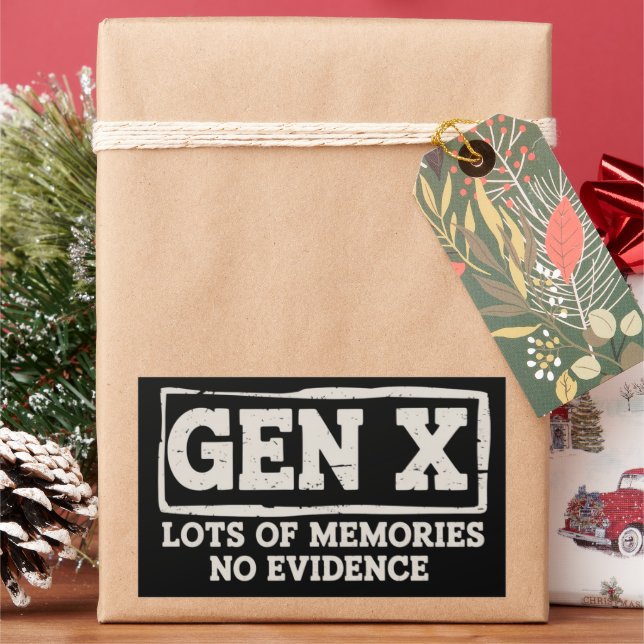 Funny Saying Sarcastic Gen X Lots of Memories No  Rectangular Sticker (Holiday)