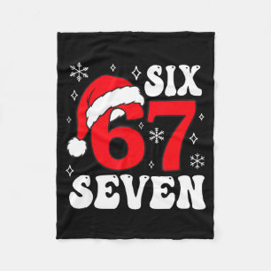 Funny Saying Six Seven Christmas 67 Meme Xmas Boys Fleece Blanket
