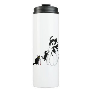 Funny Saying Spooky Season Halloween Cat Ghost Wom Thermal Tumbler