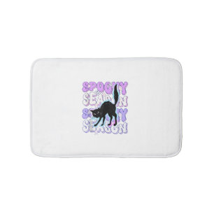 Funny Saying Spooky Season Halloween Cat Lover Wom Bath Mat