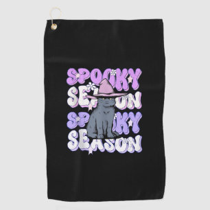 Funny Saying Spooky Season Halloween Cat Lover Wom Golf Towel