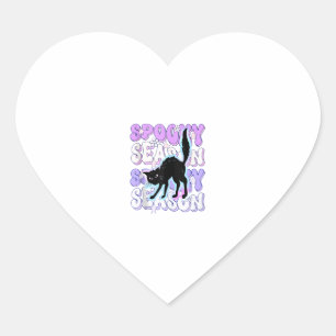 Funny Saying Spooky Season Halloween Cat Lover Wom Heart Sticker