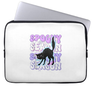 Funny Saying Spooky Season Halloween Cat Lover Wom Laptop Sleeve