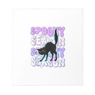 Funny Saying Spooky Season Halloween Cat Lover Wom Notepad