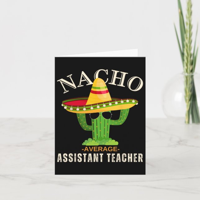 Funny Saying Vintage Nacho Average Istant Teacher  Card (Front)
