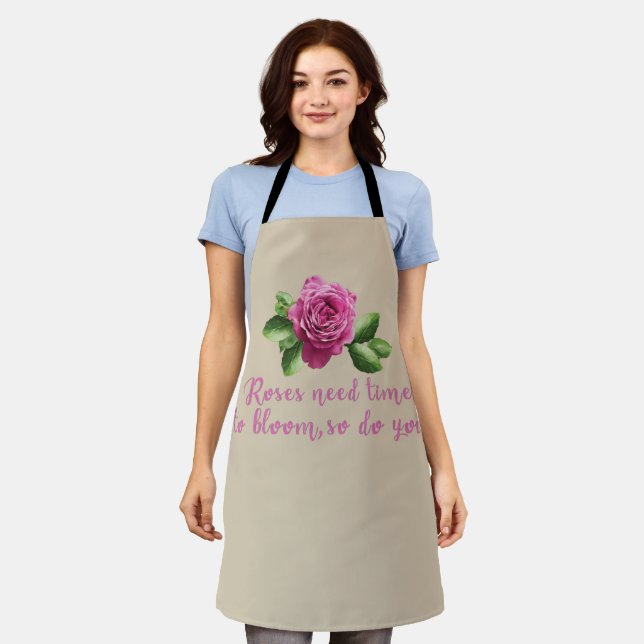 Funny sayings about roses and love apron (Worn)