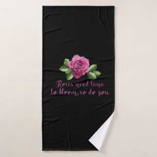 Funny sayings about roses and love bath towel