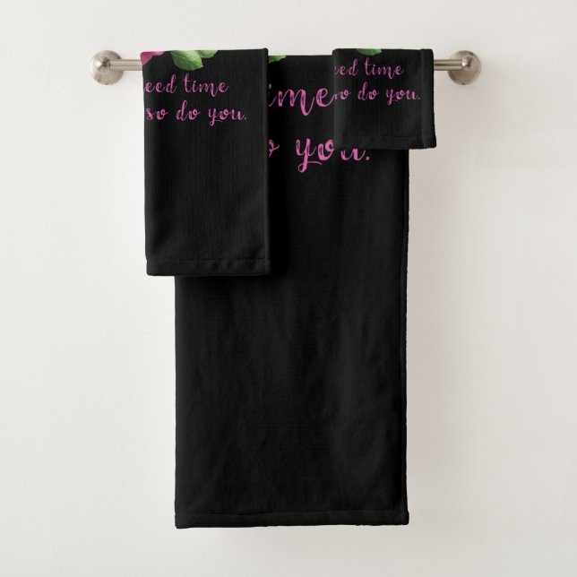 Funny sayings about roses and love bath towel set (Insitu)