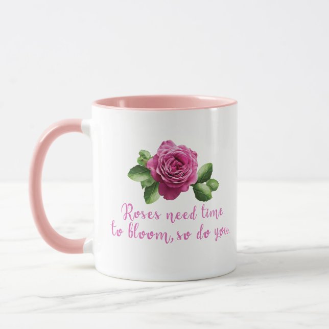 Funny sayings about roses and love mug (Left)