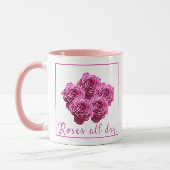 Funny sayings about roses and love mug (Left)