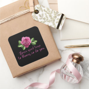 Funny sayings about roses and love square sticker