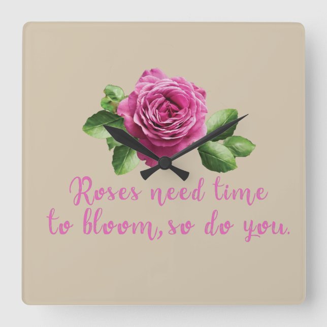 Funny sayings about roses and love square wall clock (Front)