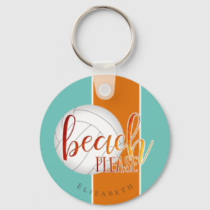 funny sayings beach please personalised volleyball key ring