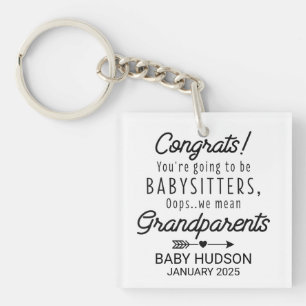 Funny Sayings for Grandparents-to-Be Key Ring