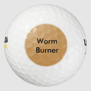Funny Sayings Golf Balls - Worm Burner