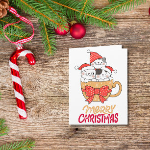 Funny Sayings Merry Christmas Cat Mug Custom Card