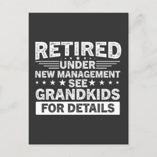 funny sayings Retired Under New Management see Postcard