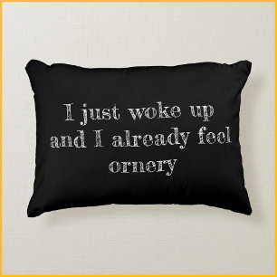 Funny Sayings Sarcastic Black Decorative Cushion