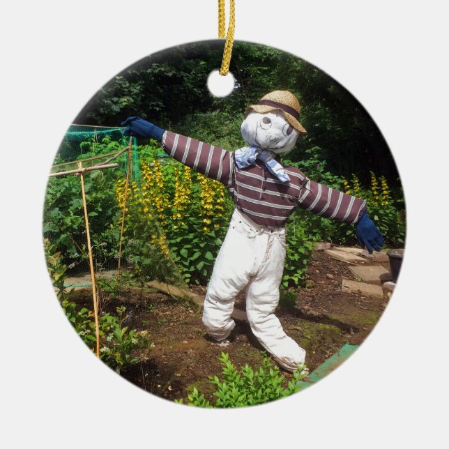 Funny scarecrow ceramic ornament (Front)