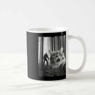 Funny Scared Cat Selfie With Bigfoot Gift Idea Men Coffee Mug