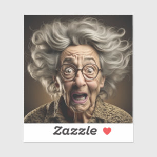Funny Scared Old Lady Ai Art
