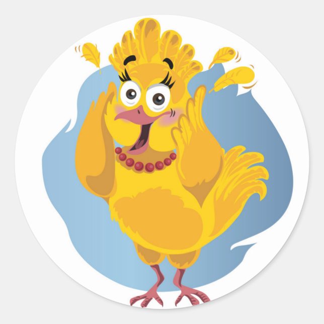 Funny Scared Turkey Classic Round Sticker (Front)