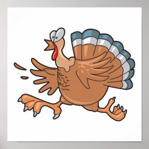 funny scared turkey poster