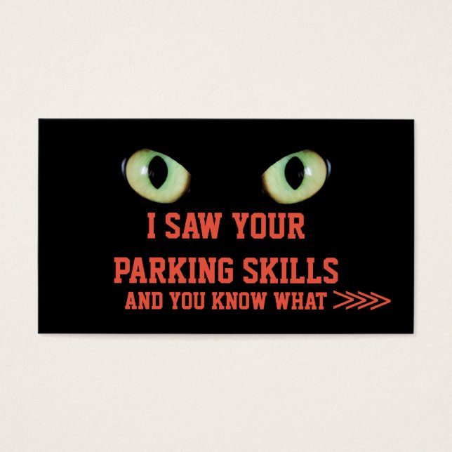 Funny scary animal look sarcasm parking card (Front)