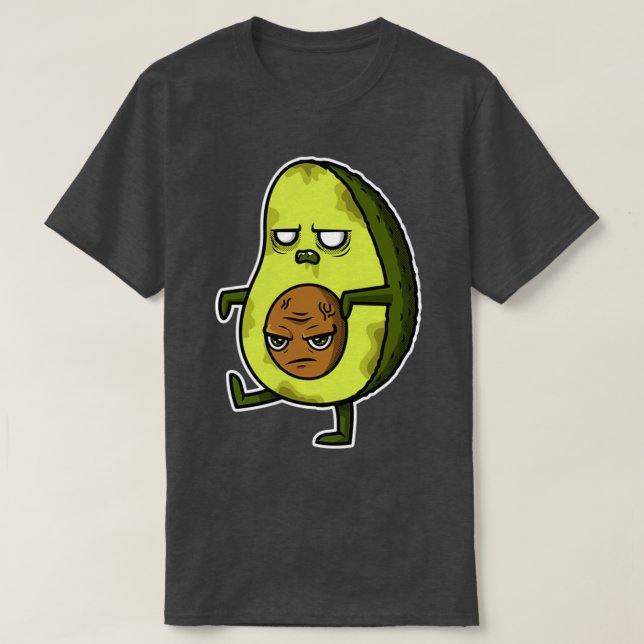 Funny Scary Avocado Slice Monster Organic Food Hea T-Shirt (Design Front)