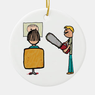 Funny Scary Barber Sweeney Todd Ceramic Ornament